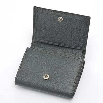 Pre-owned Gucci Gray Leather Wallet (tri-fold) ()