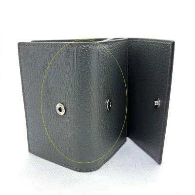 Pre-owned Gucci Gray Leather Wallet (tri-fold) ()