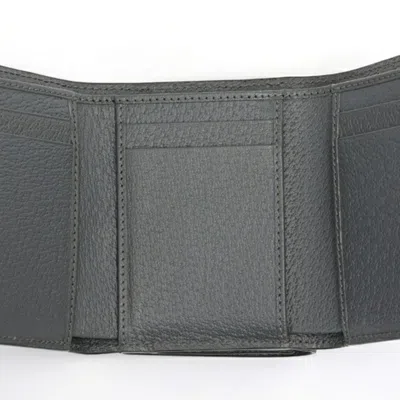 Pre-owned Gucci Gray Leather Wallet (tri-fold) ()