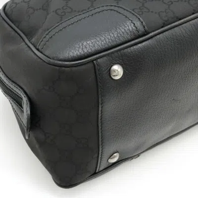 Pre-owned Gucci Sherry Line Black Green Red Color Nylon Leather Shoulder Bag ()