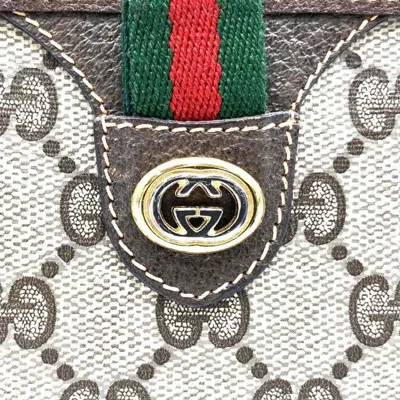 Pre-owned Gucci Sherry Line Brown Gg Supreme Leather Shoulder Bag ()