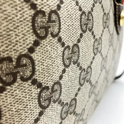 Pre-owned Gucci Sherry Line Brown Gg Supreme Leather Shoulder Bag ()