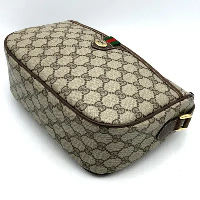 Pre-owned Gucci Sherry Line Brown Gg Supreme Leather Shoulder Bag ()