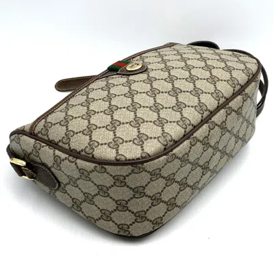 Pre-owned Gucci Sherry Line Brown Gg Supreme Leather Shoulder Bag ()