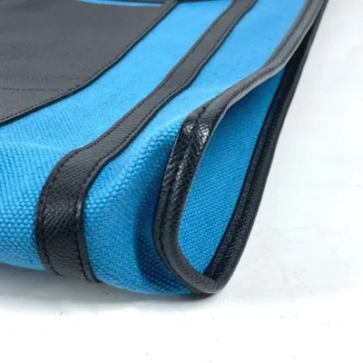 Pre-owned Hermes Black Blue Taurillon Clemence Leather Shoulder Bag Tote Bag ()
