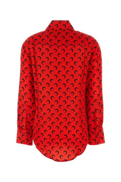 Marine Serre Camicia In Viscosa Rossa