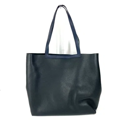 Pre-owned Hermes Black Navy Taurillon Clemence Leather Shoulder Bag Tote Bag ()