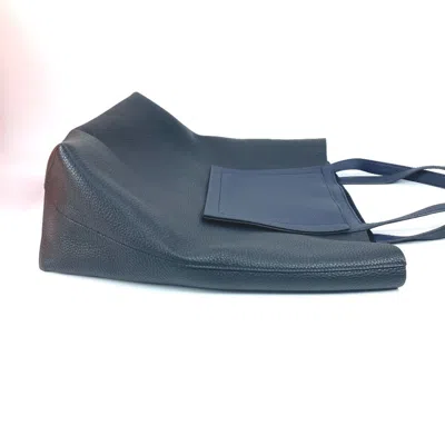 Pre-owned Hermes Black Navy Taurillon Clemence Leather Shoulder Bag Tote Bag ()