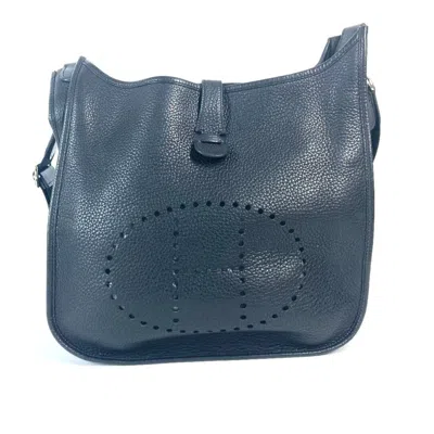 Pre-owned Hermes Black Taurillon Clemence Leather Shoulder Bag ()