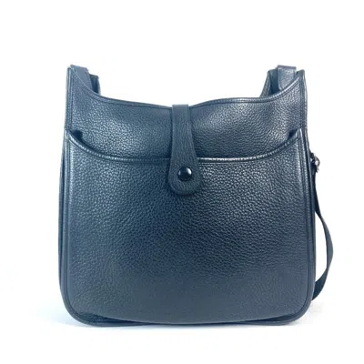 Pre-owned Hermes Black Taurillon Clemence Leather Shoulder Bag ()