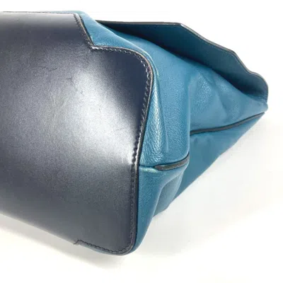 Pre-owned Hermes Blue Navy Leather Messenger Bag Shoulder Bag ()