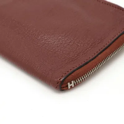 Pre-owned Hermes Bordeaux Chevre Leather Coin Purse/coin Case ()