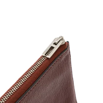 Pre-owned Hermes Bordeaux Chevre Leather Coin Purse/coin Case ()