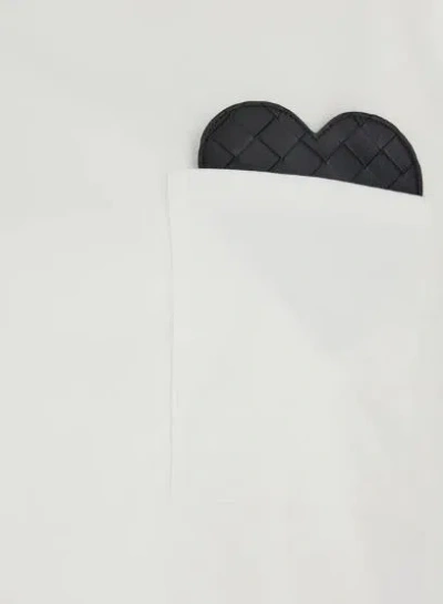 Bottega Veneta White Cropped T-shirt With Heart Detail On The Pocket In Cotton Woman