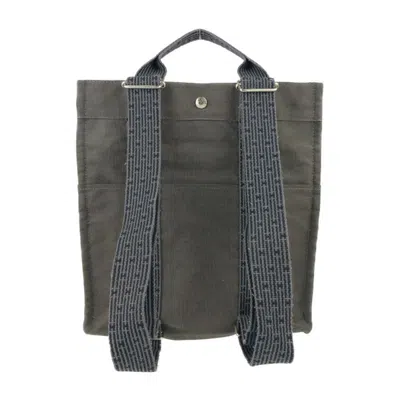 Pre-owned Hermes Gray Canvas Backpack Handbag Shoulder Bag ()