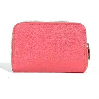 Pre-owned Hermes Pink Leather Coin Purse/coin Case ()