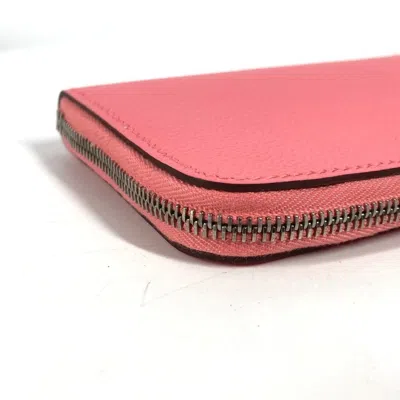 Pre-owned Hermes Pink Leather Coin Purse/coin Case ()