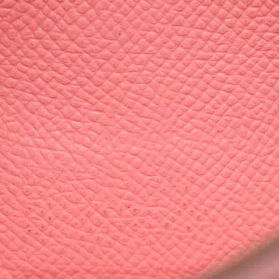 Pre-owned Hermes Pink Epsom Leather Long Wallet (bi-fold) ()