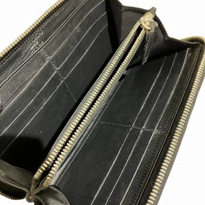 Pre-owned Jimmy Choo Black Leather Long Wallet (bi-fold) ()