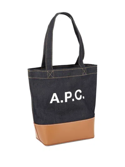 Apc A.p.c. Axel Cotton Bag In Blue Brown
