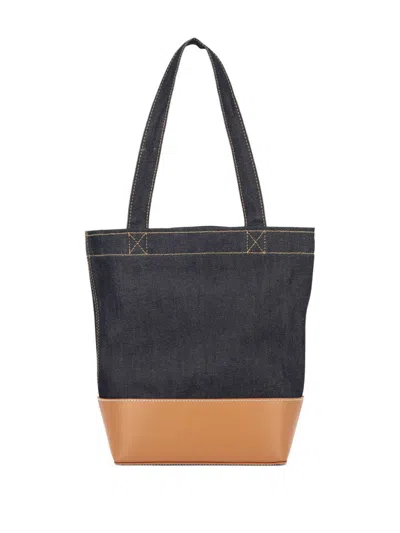 Apc A.p.c. Axel Cotton Bag In Blue Brown