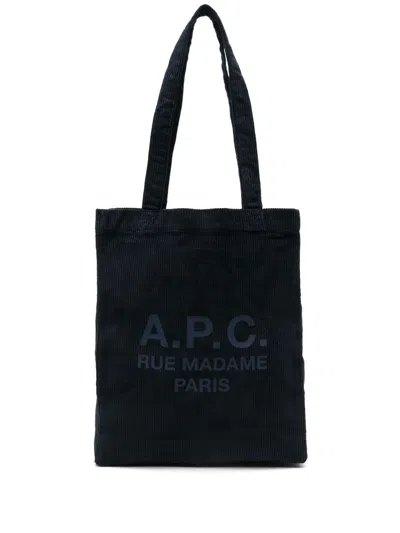 Apc A.p.c. Logo Printed Shoulder Bag In Black