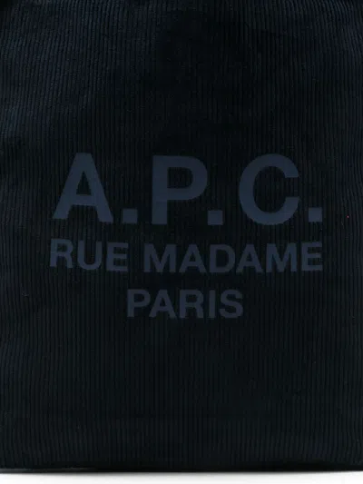 Apc A.p.c. Logo Printed Shoulder Bag In Black