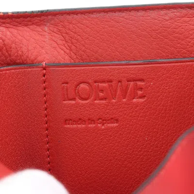 Pre-owned Loewe Pink Red Color Leather Wallet (tri-fold) () In Multi