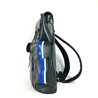 Pre-owned Louis Vuitton Black Blue Monogram Eclipse Epi Leather Backpack ()