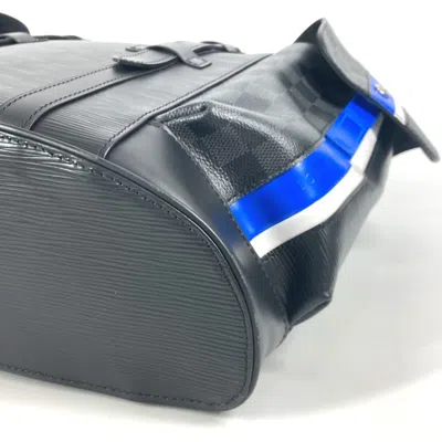 Pre-owned Louis Vuitton Black Blue Monogram Eclipse Epi Leather Backpack ()