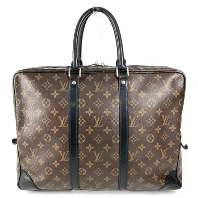Pre-owned Louis Vuitton Black Brown Monogram Canvas Tote Bag ()