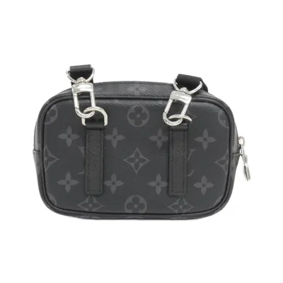 Pre-owned Louis Vuitton Black Coated Canvas Pochette Shoulder Bag ()