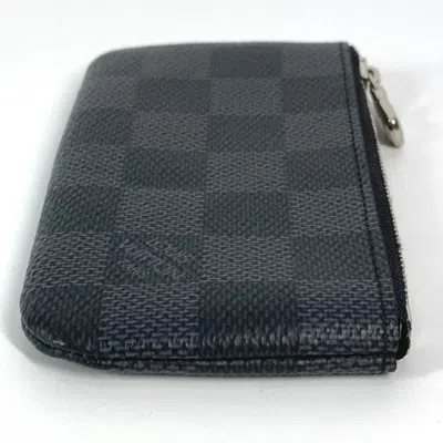 Pre-owned Louis Vuitton Black Damier Graphite Coin Purse/coin Case ()