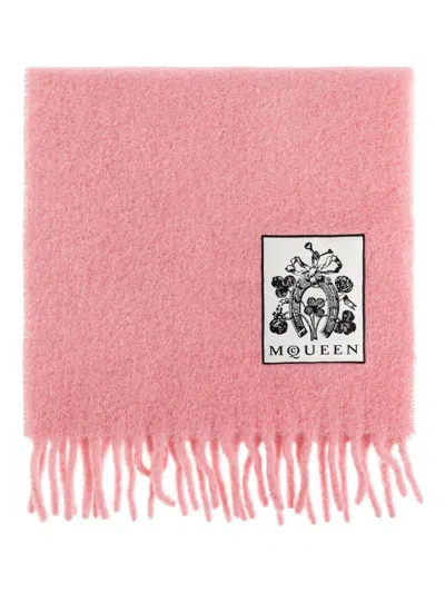 Alexander Mcqueen Alexander Mc Queen Pink Alpaca Wool Scarf In Pink