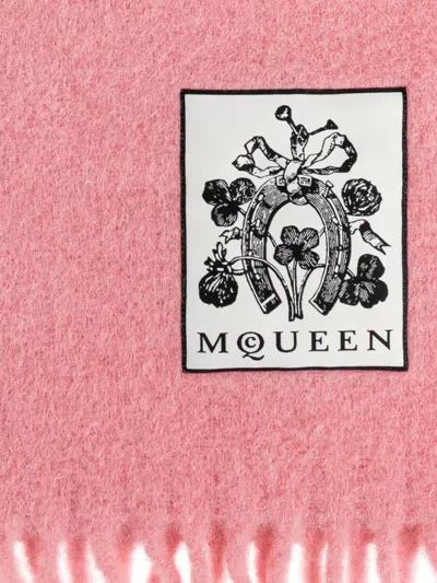 Alexander Mcqueen Alexander Mc Queen Pink Alpaca Wool Scarf In Pink