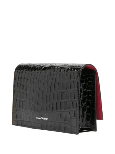 Alexander Mcqueen Alexander Mc Queen Skull Black Calf Leather Clutch In Black