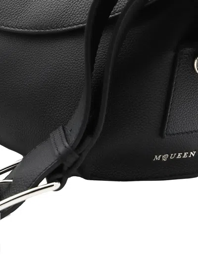 Alexander Mcqueen Alexander Mc Queen Sling T Bar Black Calf Leather Crossbody In Black