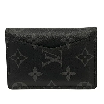Pre-owned Louis Vuitton Black Monogram Eclipse Monogram Eclipse Leather Wallet (bi-fold) ()