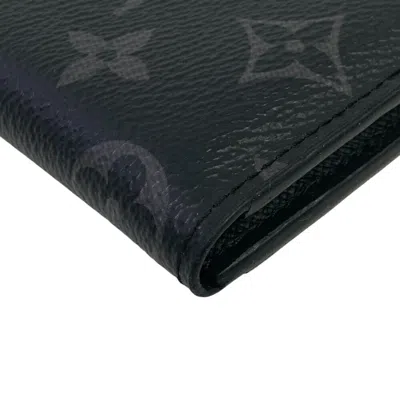Pre-owned Louis Vuitton Black Monogram Eclipse Monogram Eclipse Leather Wallet (bi-fold) ()