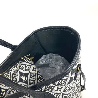 Pre-owned Louis Vuitton Black White Jacquard Leather Shoulder Bag Tote Bag ()