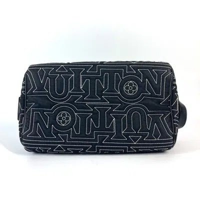 Pre-owned Louis Vuitton Black White Nylon Clutch Bag Pouch ()