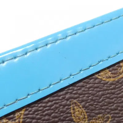 Pre-owned Louis Vuitton Bleu Celeste Brown Marron Coated Canvas Clutch Bag Pochette ()
