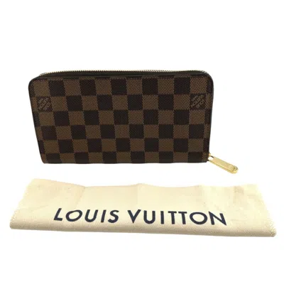 Pre-owned Louis Vuitton Brown Damier Canvas Ebene Damier Canvas Long Wallet (bi-fold) ()