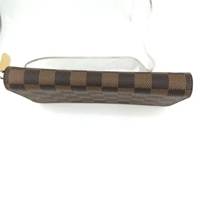 Pre-owned Louis Vuitton Brown Damier Canvas Ebene Damier Canvas Long Wallet (bi-fold) ()