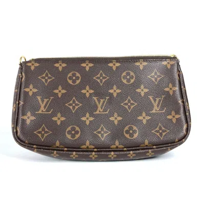 Pre-owned Louis Vuitton Brown Khaki Monogram Pochette Shoulder Bag ()