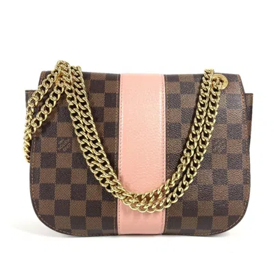 Pre-owned Louis Vuitton Brown Pink Damier Canvas Pochette Shoulder Bag ()