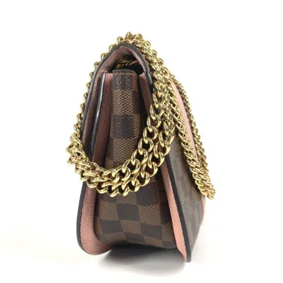 Pre-owned Louis Vuitton Brown Pink Damier Canvas Pochette Shoulder Bag ()