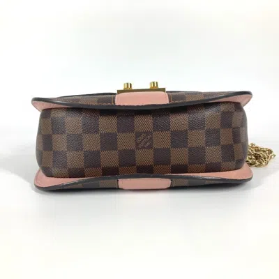 Pre-owned Louis Vuitton Brown Pink Damier Canvas Pochette Shoulder Bag ()
