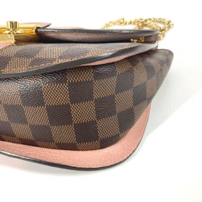 Pre-owned Louis Vuitton Brown Pink Damier Canvas Pochette Shoulder Bag ()