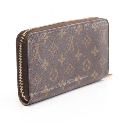 Pre-owned Louis Vuitton Brown Pink Pvc Coated Canvas Leather Long Wallet (bi-fold) () In Multi